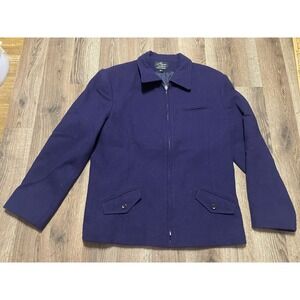 Alanni Jacket, Women's 10, Blue, Full Zip, Front Pockets, Blazer, 100% Wool
